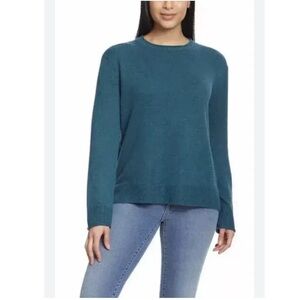 Ella Moss Small Crew Neck Dark Teal Blue Sweater
